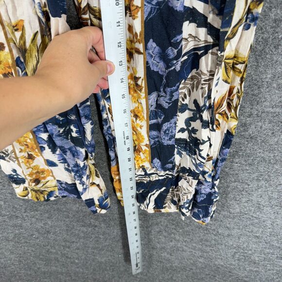 Christian Siriano Pants Women M Medium White Floral High Rise Flat Frotn Linen - Picture 5 of 8